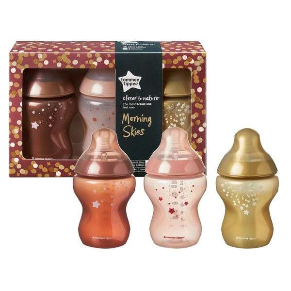 TOMMEE TIPPEE CLOSER TO NATURE - MORNING SKIES 260ML BOTTLE 3 PACK