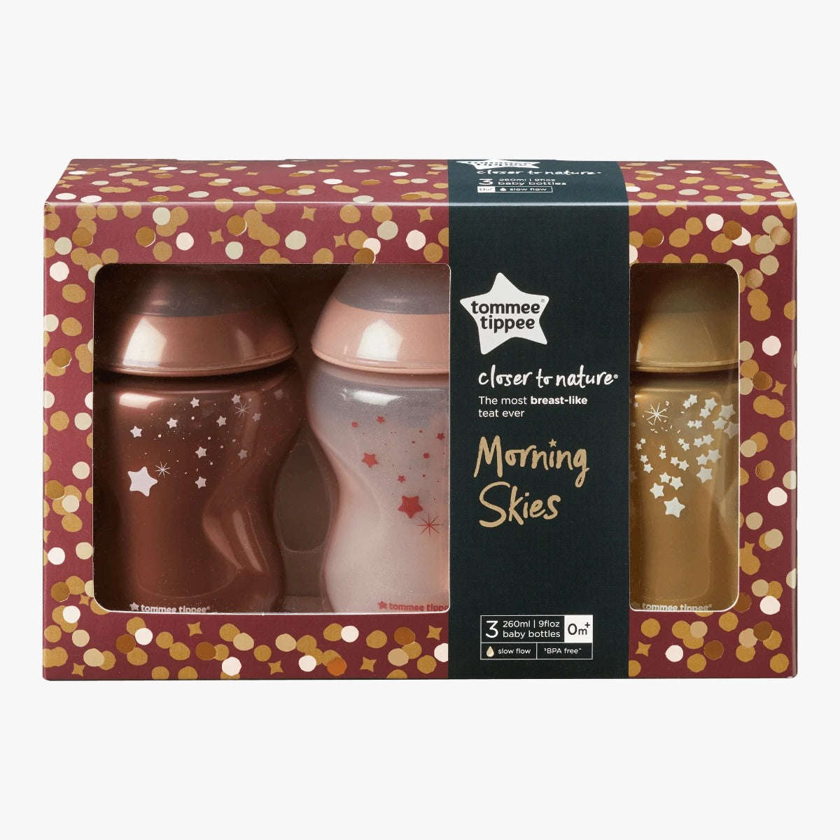 TOMMEE TIPPEE CLOSER TO NATURE - MORNING SKIES 260ML BOTTLE 3 PACK