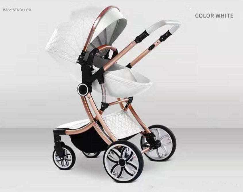 Baby Egg Pram Stroller - White