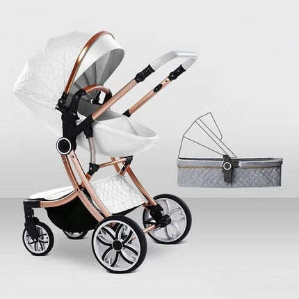 Baby Egg Pram Stroller - White