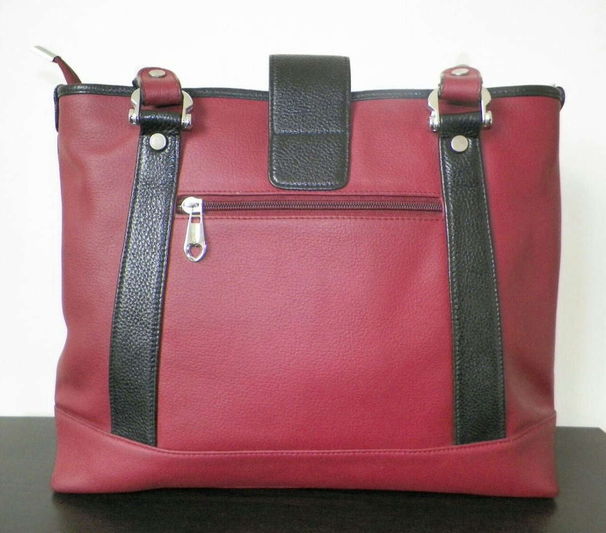 100% Genuine Buffalo Leather Elegant  Everyday Handbag - Brick Red