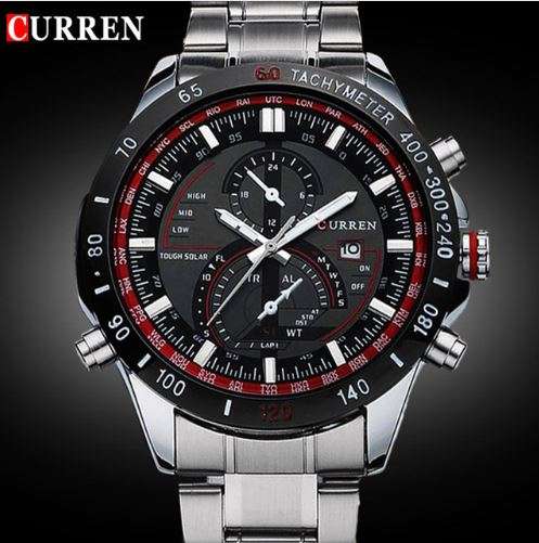 Men's Red & Black Curren Watch