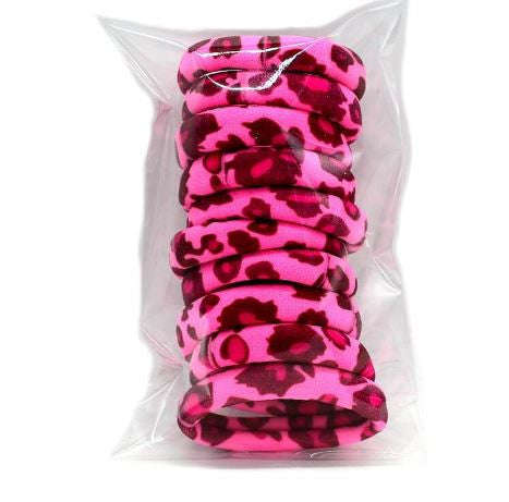 Leopard Print Hair Elastics - Pink / 1pc