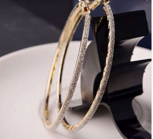 Evening Hoop Earrings - 5cm - Gold