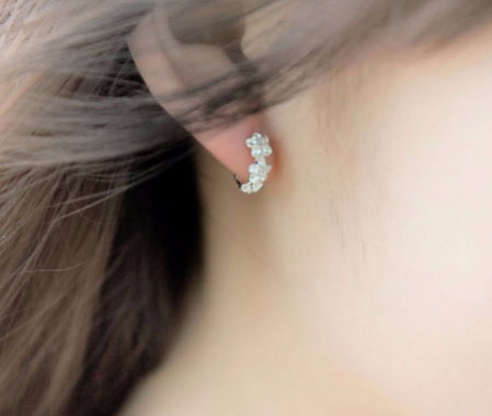 Flower Hoop Tassle Earing