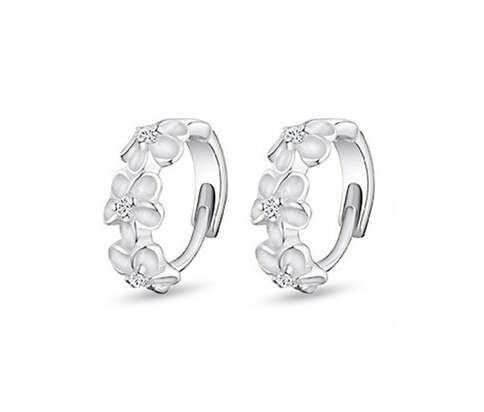 Flower Hoop Tassle Earing