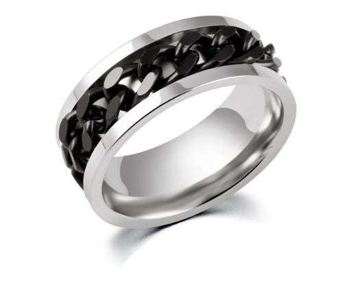 Men's Stainless Steel Chain Rings - 10