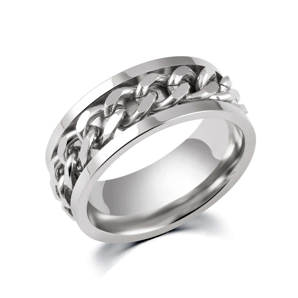 Men's Stainless Steel Chain Rings - 8