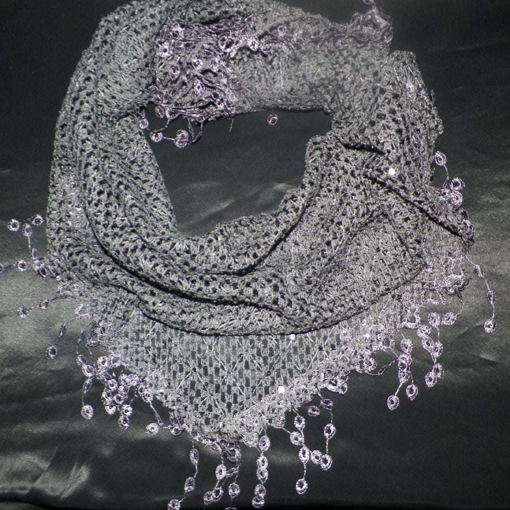 Triangle Netted Scarfs - Navy Blue