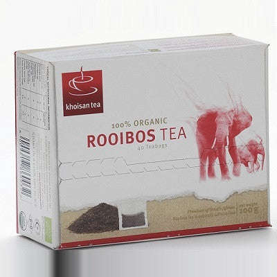 Khoisan Tea - 100% Organic Pure Rooibos Tea Bags 40 x 2.5g