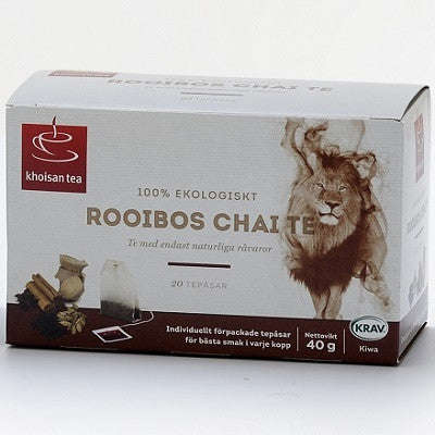 Khoisan Tea - 100% Organic Rooibos Chai Tea Bags 20 x 2g