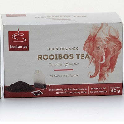 Khoisan Tea - 100% Organic Pure Rooibos Tea Bags 20 x 2g