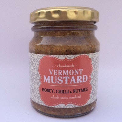 Vermont Handmade wholegrain mustard  - Honey, chilli & nutmeg - 145 gms