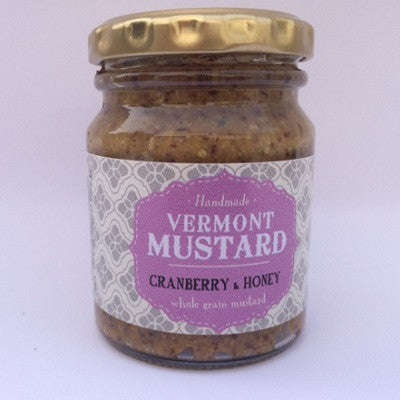 Vermont Handmade wholegrain mustard  - Cranberry & honey - 145 gms