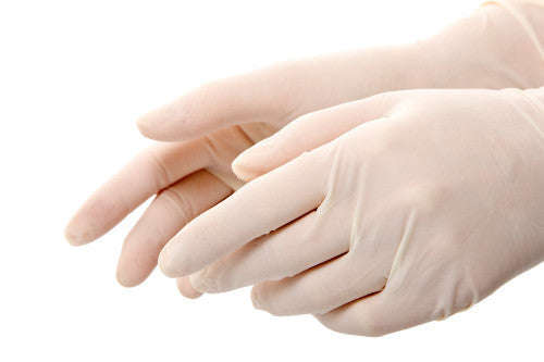 Pre-Powdered Latex Examination Gloves (100/Box) - Medium