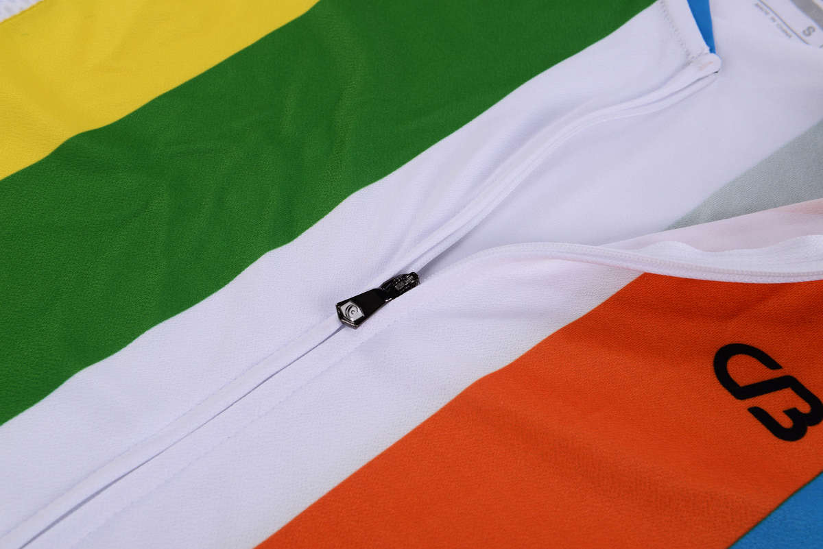 Cycling Box Rainbow Stripes Jersey - Large