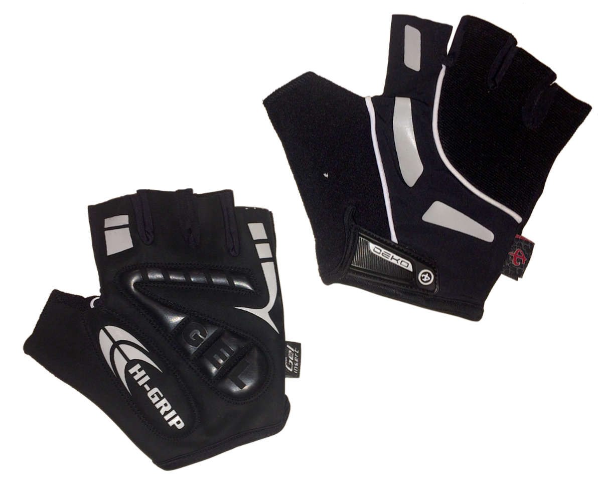 Deko Gloves Hi-grip with Gel Padding Black - Large