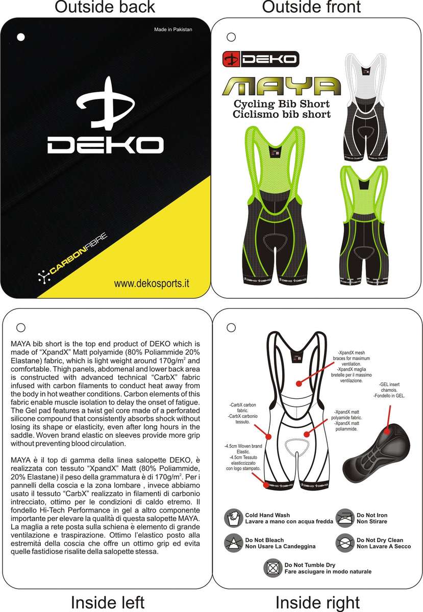 Deko Maya Black and White Bibs - Medium