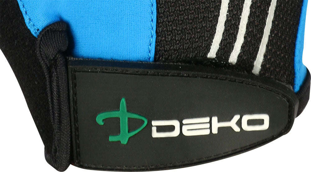Deko Gloves Black and Blue with Gel Padding - Medium