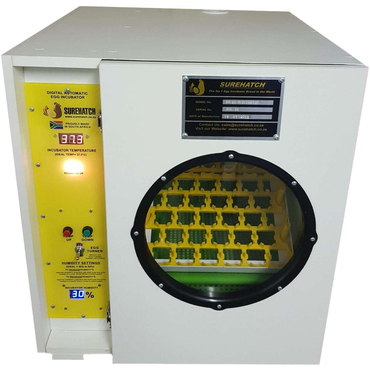 60 Egg Incubator and Hatcher - Fully Automatic Digital SH60
