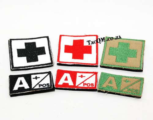 Set: A+ Blood Type Patch with Velcro Backing