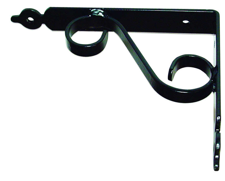 BLACK TUSCANY SCROLL SHELF BRACKET