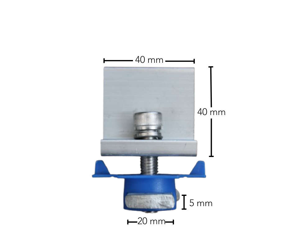 Solar panel Aluminium END-clamp bracket for P2000-galvanised or Aluminium solar panel mounting ra...
