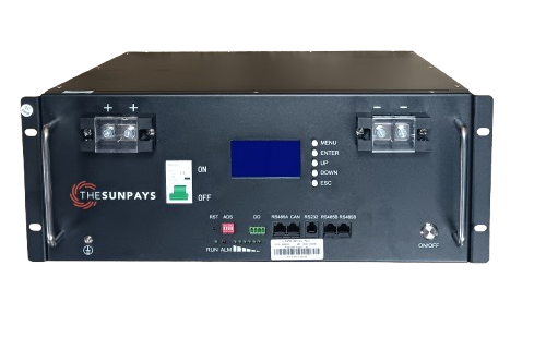 The Sun Pays 48V, 200Ah, 9.6kWh Lithium Ion Battery Pack - LCD screen