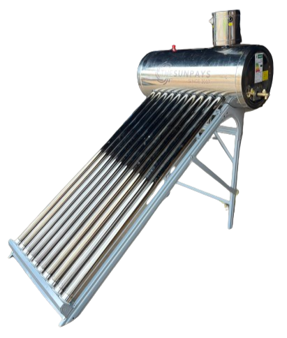 Stainless Steel - Low Pressure 100L Solar Geyser With Auxiliary Tank (2-Year Guarantee)