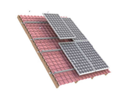 Solar Panel Mounting Kit - Tile Roof - Brandering Mount - Solar Panel Mounting Kit - 2 Panels - T...