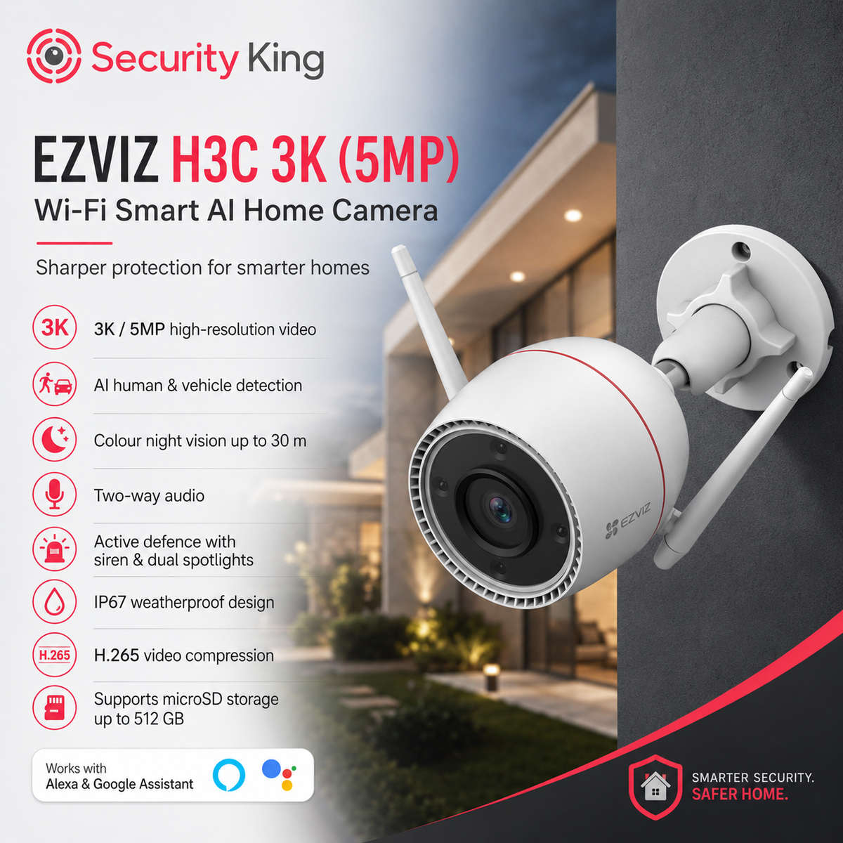 EZVIZ H3C 3K (5MP) Wi-Fi Smart AI Home Camera