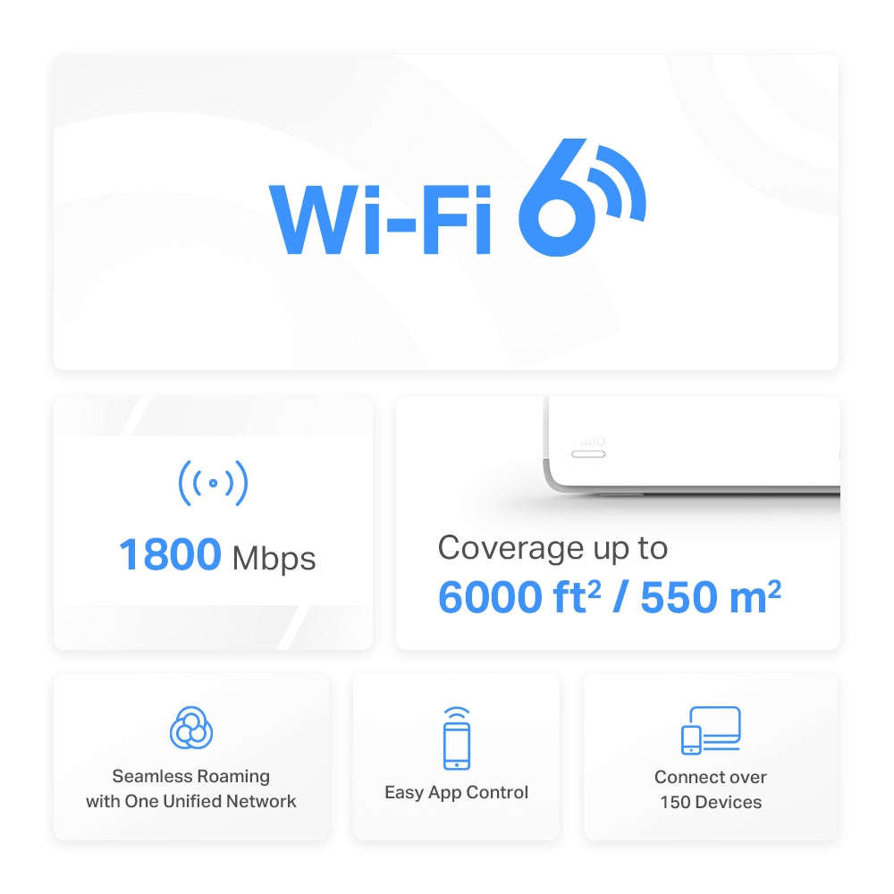 Mercusys Halo H70X AX1800 Whole Home Mesh Wi-Fi System 3-Pack