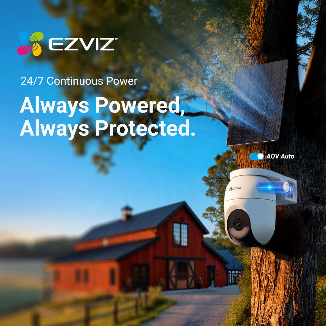 EZVIZ CB8 Solar 4G + WiFi 2K Smart AI Battery Camera Kit