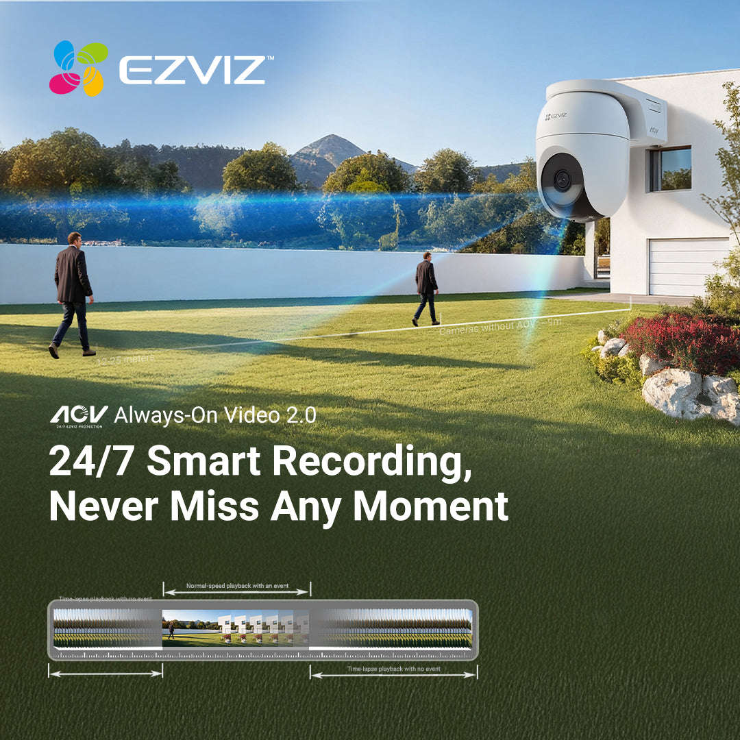 EZVIZ CB8 Solar 4G + WiFi 2K Smart AI Battery Camera Kit