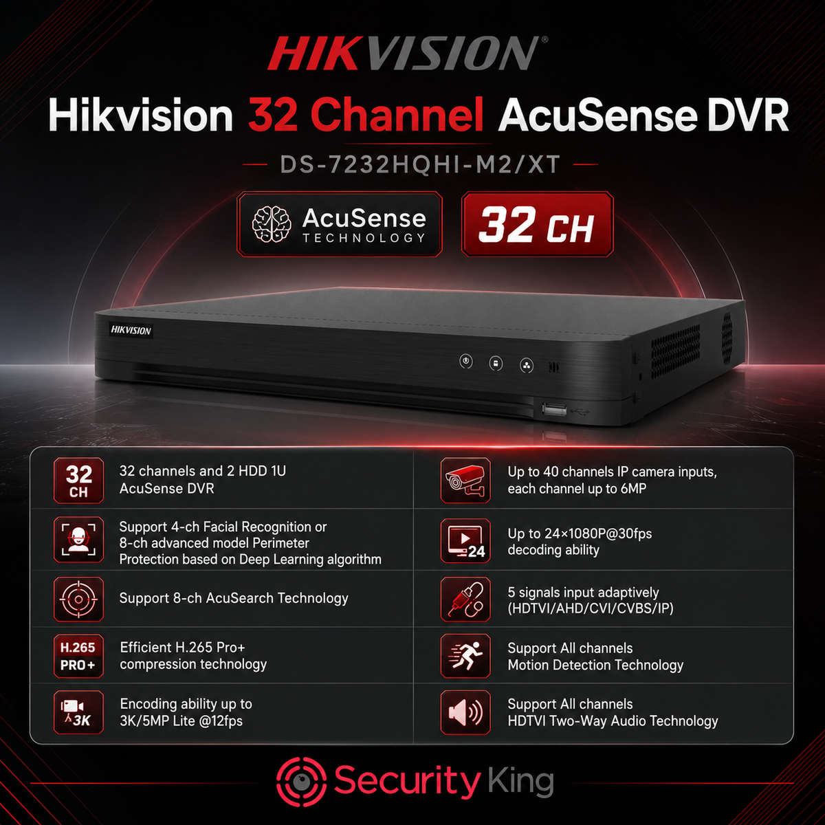 Hikvision 32ch AcuSense 3K/5MP  DVR