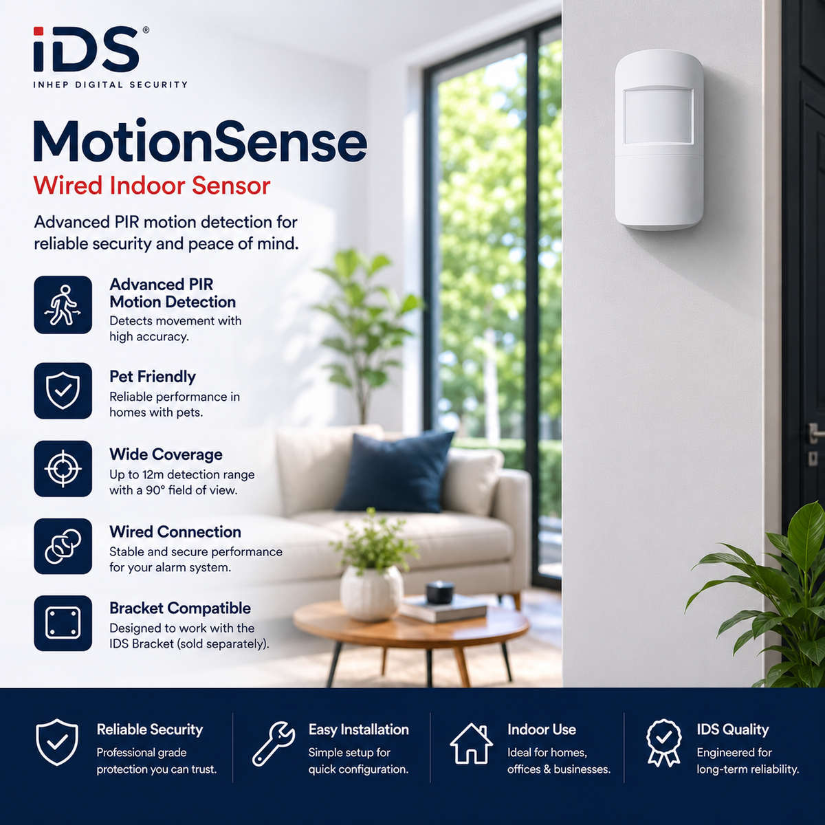 IDS MotionSense Wired Indoor Sensor Excl Bracket