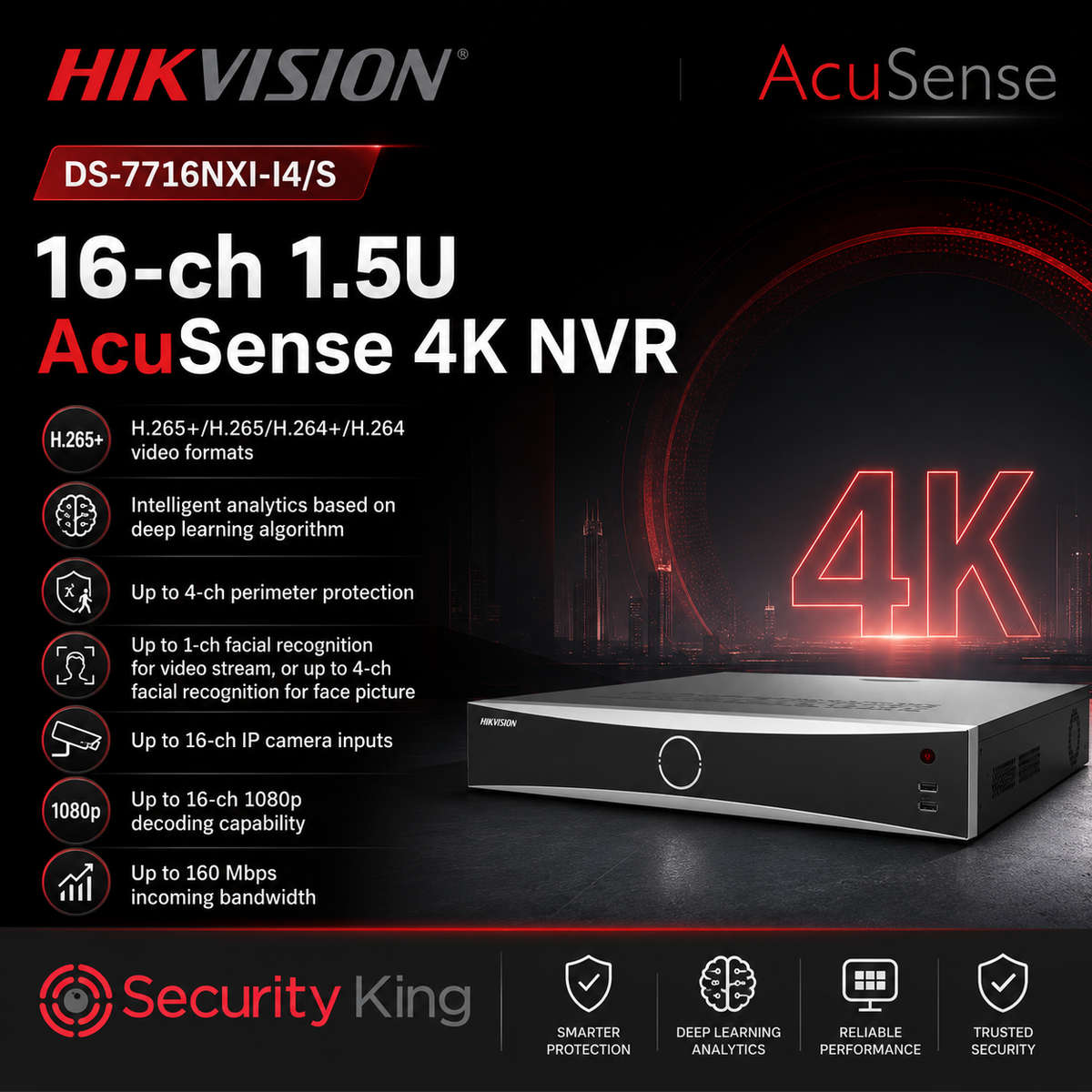 Hikvision 16 Channel Acusense 4K NVR
