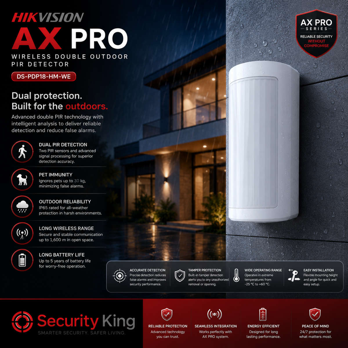 Hikvision AX PRO Wireless Double Outdoor PIR Detector