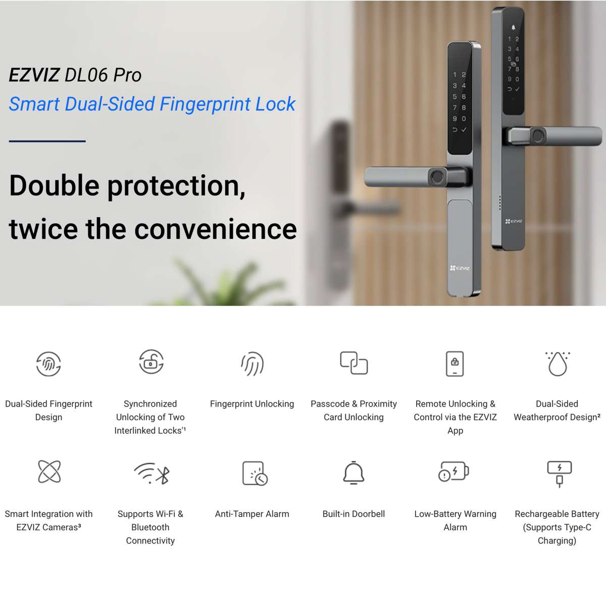EZVIZ DL06 Pro Smart Fingerprint Door Lock