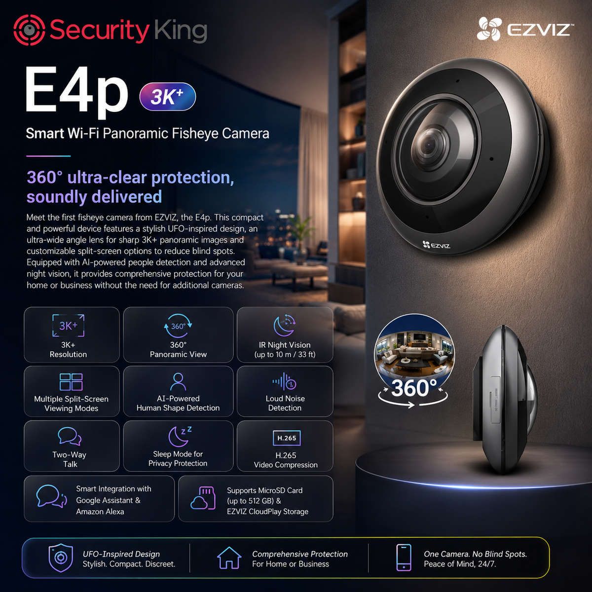 EZVIZ E4p 6mp Panoramic Camera