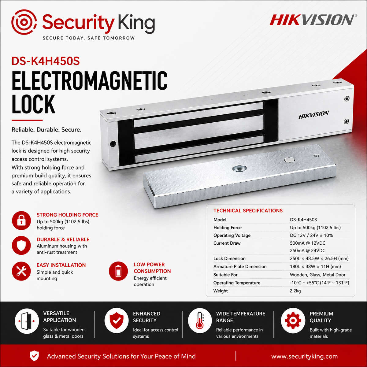 Hikvision Pro Series Magnetic Lock 500KG