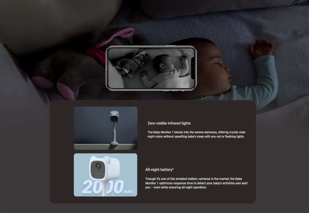EZVIZ BM1 Battery-Powered Baby Monitor (Pink)