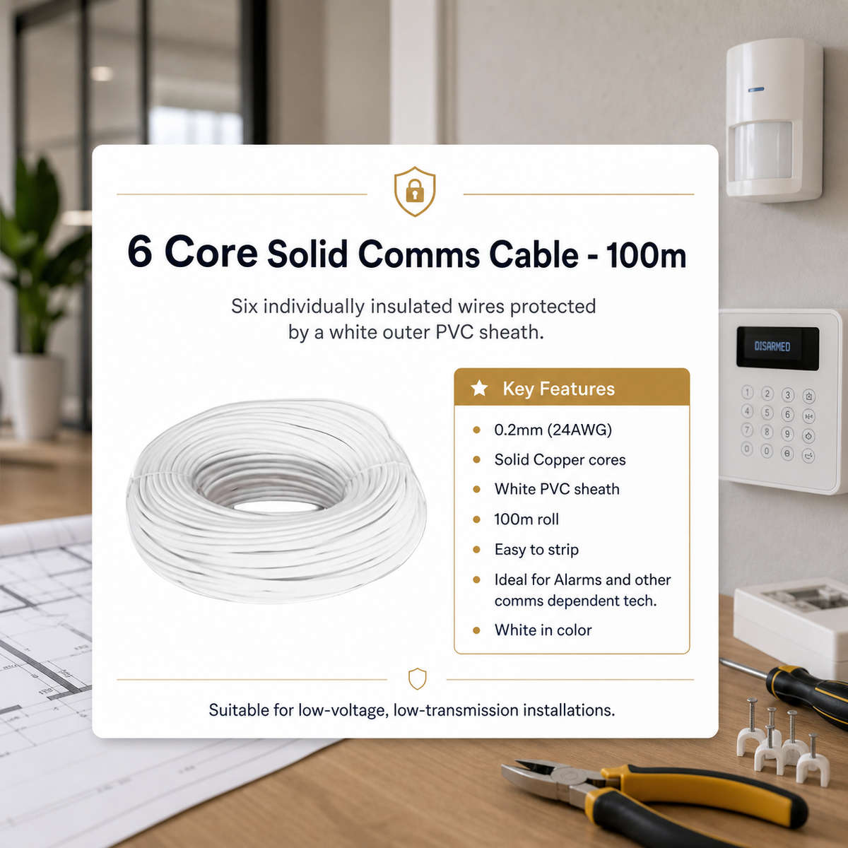 6 Core Solid Comms Cable