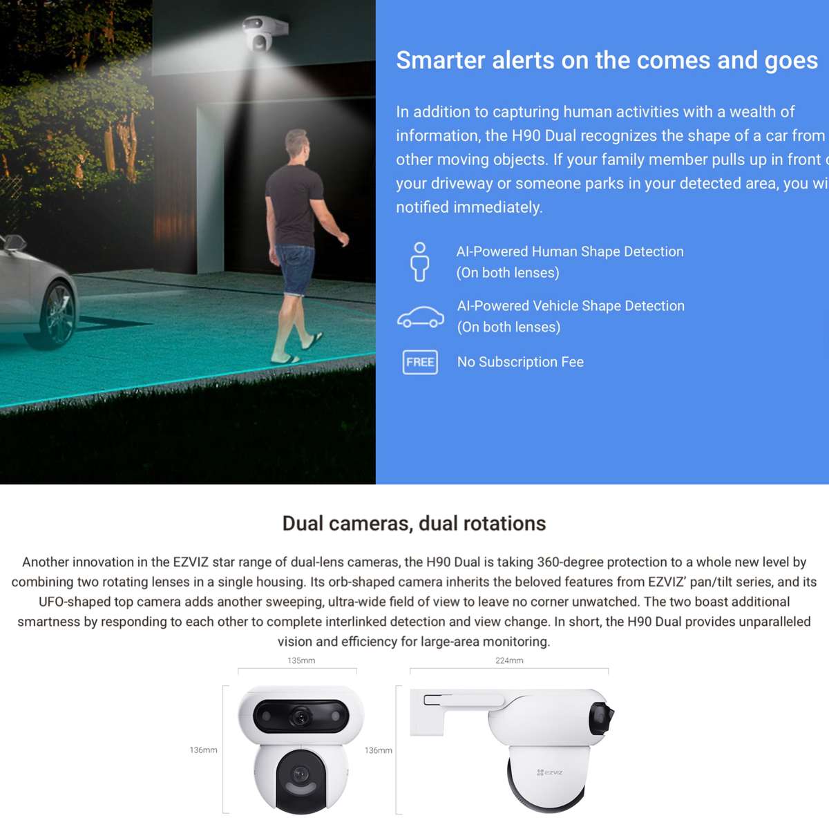 EZVIZ H90 Dual 4MP Dual-Lens Wi-Fi Camera