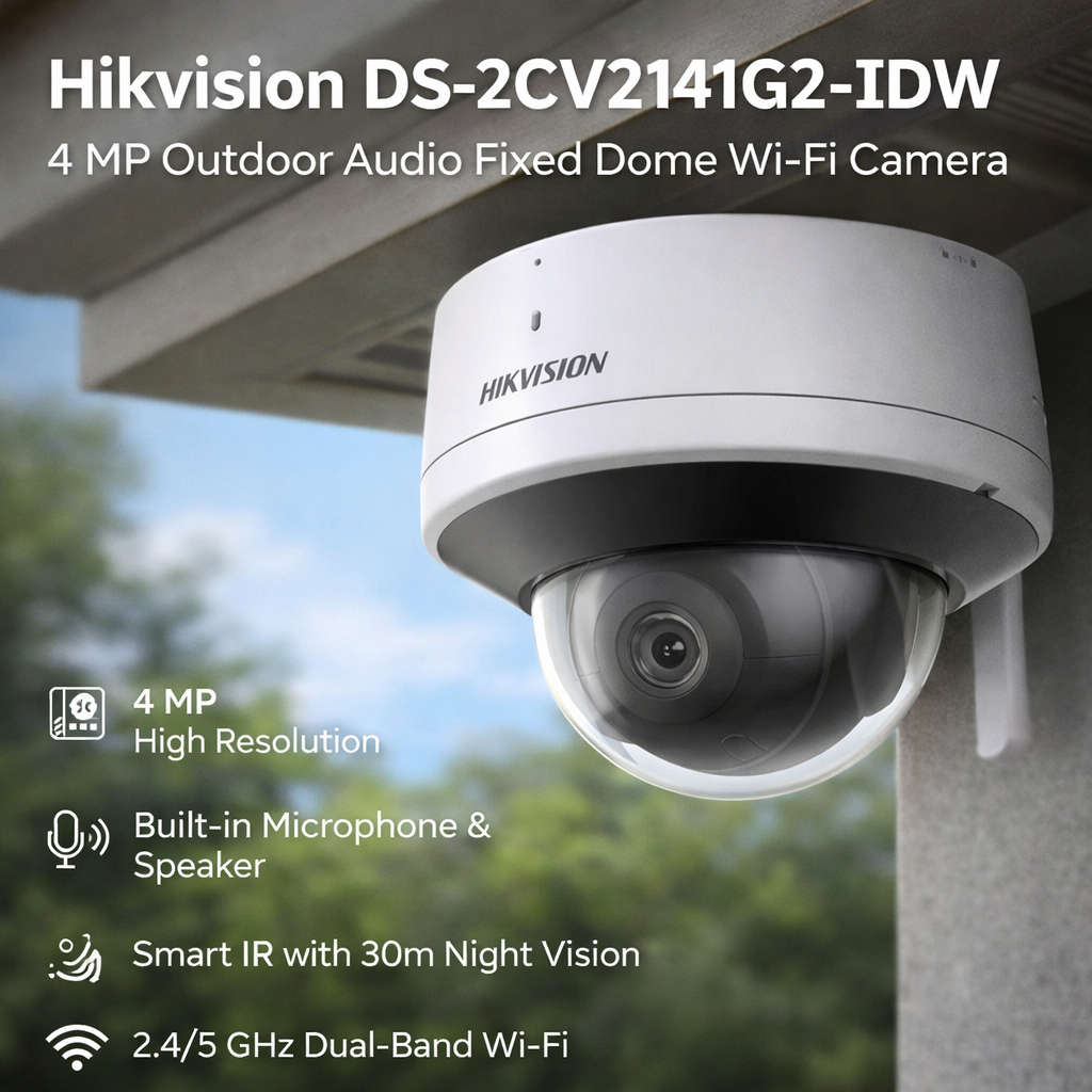 Hikvision 4 MP Outdoor Audio Fixed Dome WIFI Camera