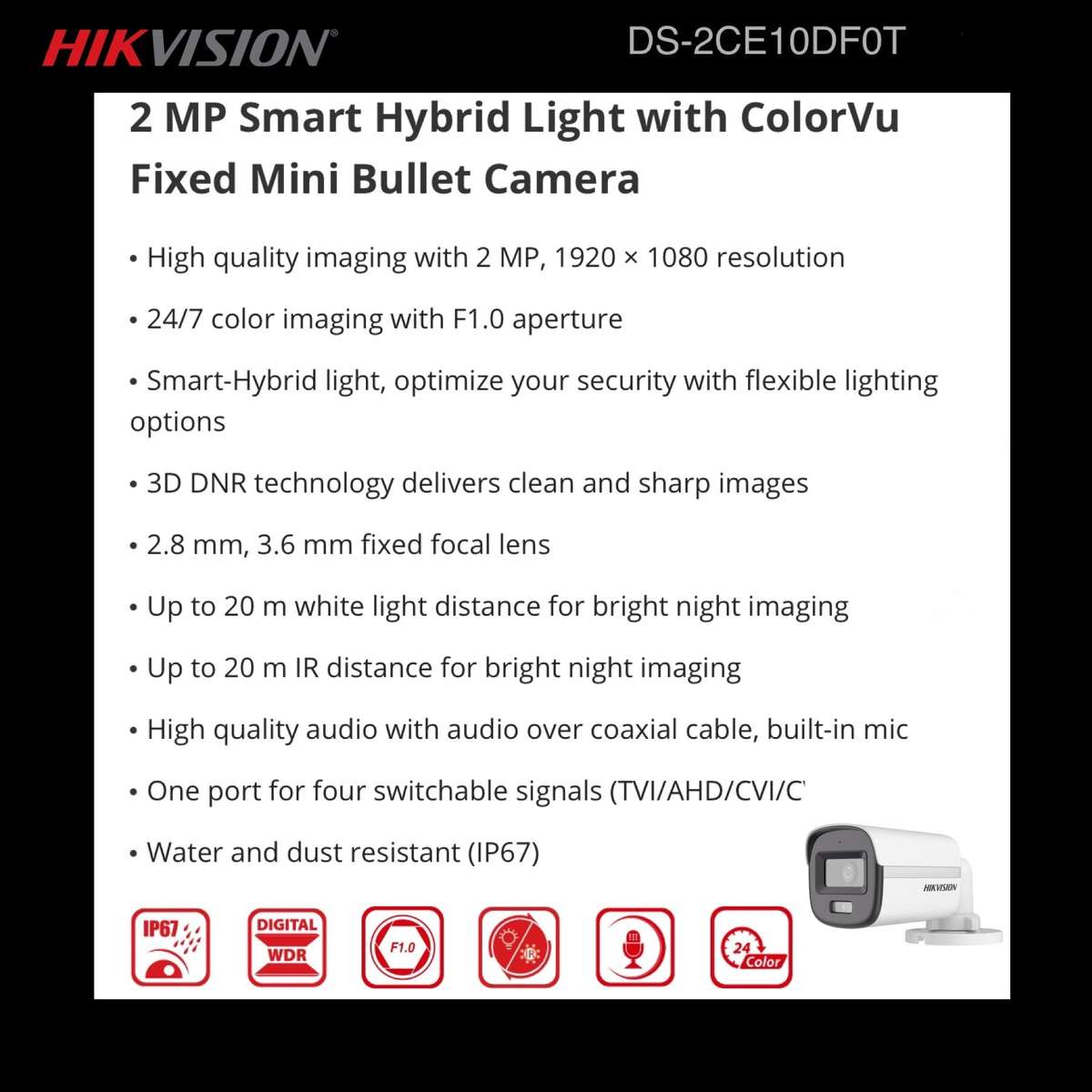 Hikvision 16 Channel 1080p ColorVu Smart Hybrid Complete Kit