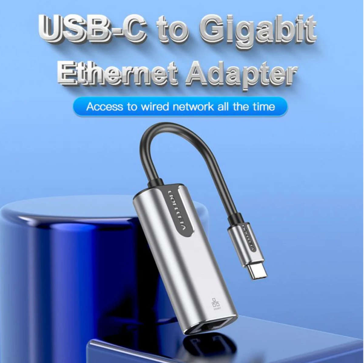 Vention USB-C to Gigabit Ethernet Adapter 0.15M Gray Aluminum
