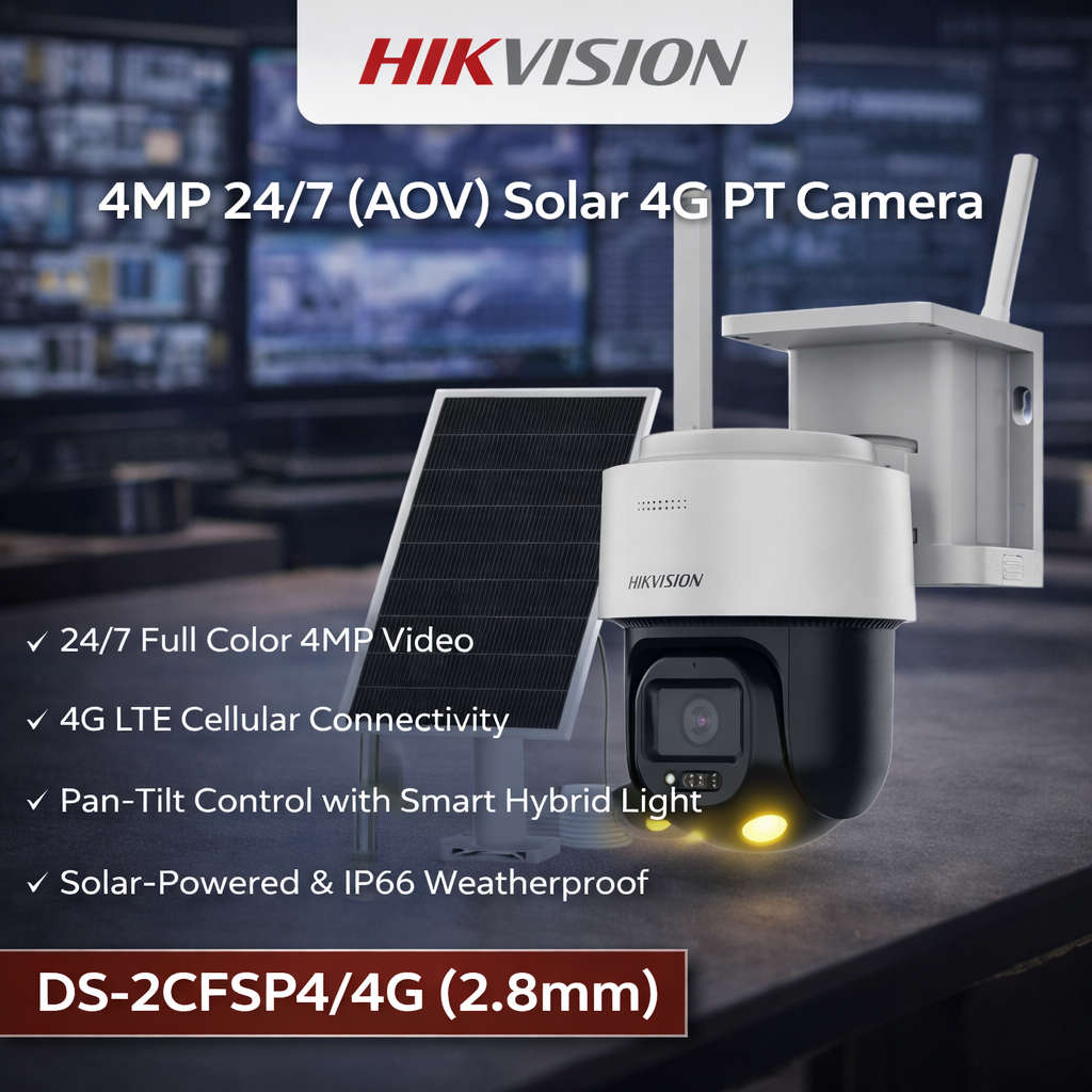 Hikvision 4MP 24/7 (AOV) Solar 4G PT Camera
