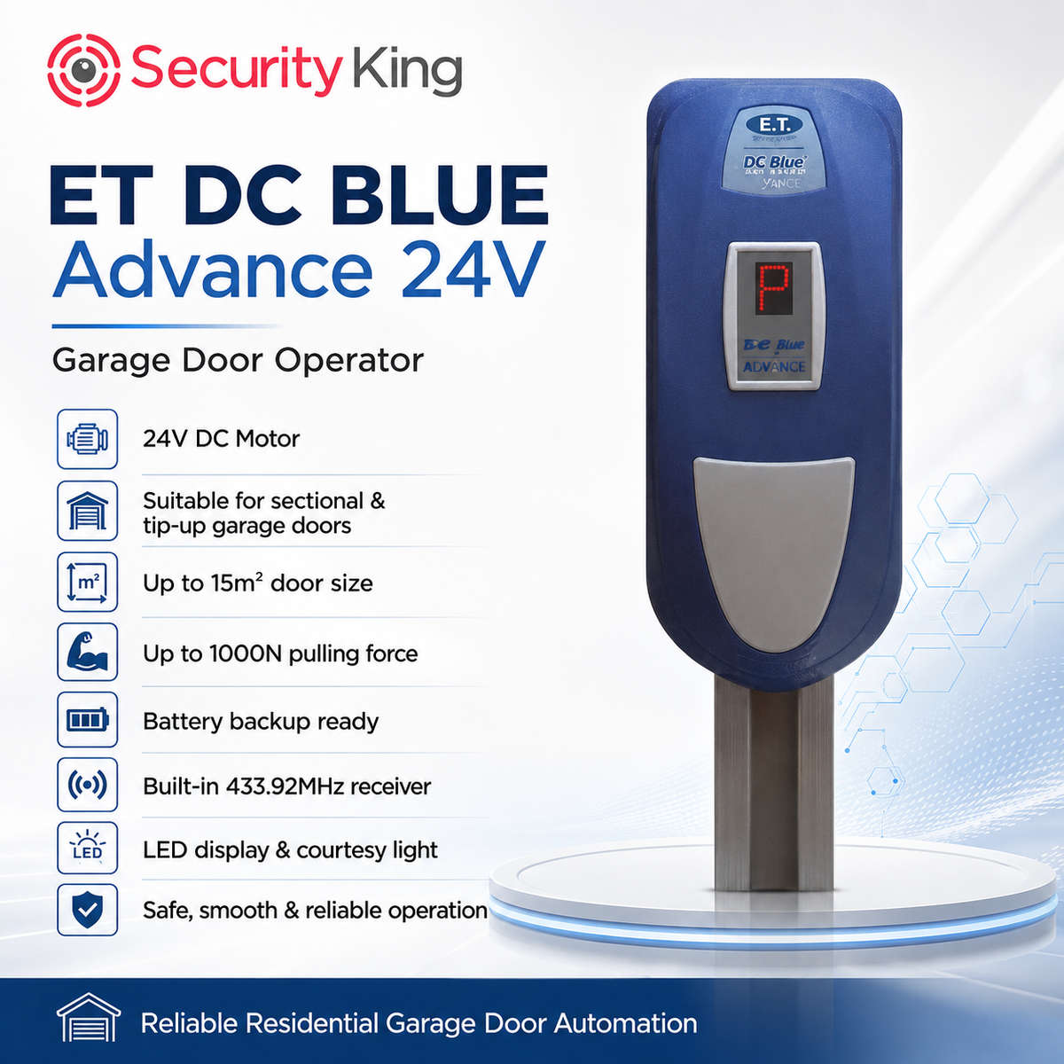 NICE DC Blue Advance Garage Motor Sectional Kit 3.2m