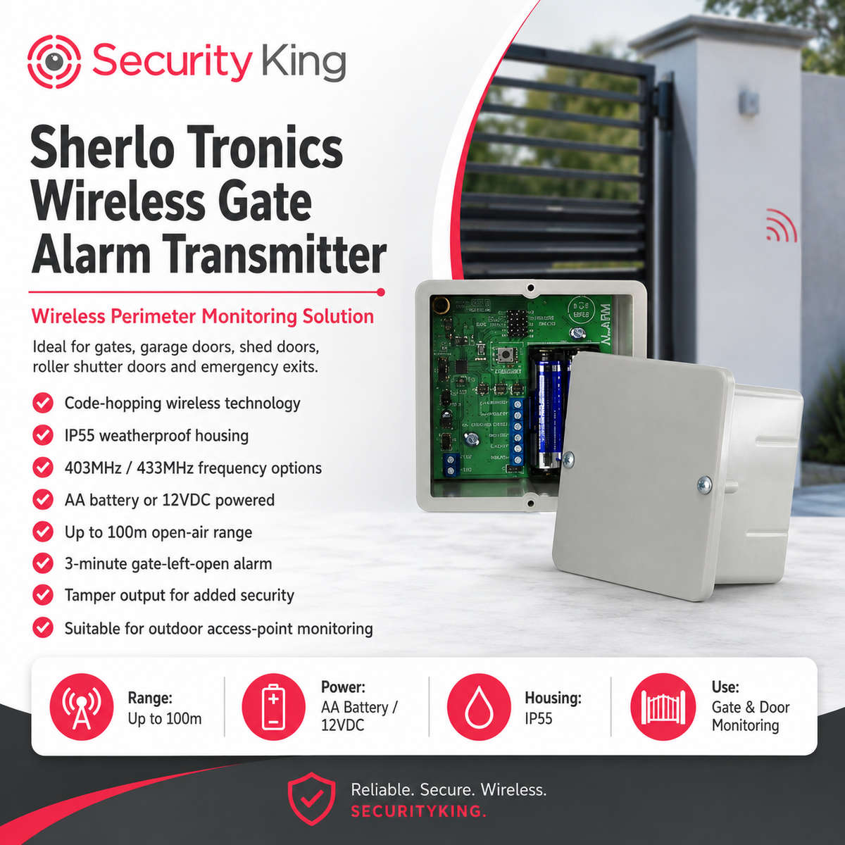 Sherlotronics Wireless Gate Alarm Transmitter